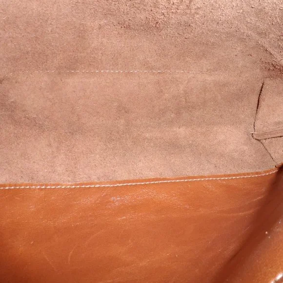 Satchel Savannah Ga Custom Made Saddle Brown Leather Foldover Crossbody Bag - Picture 7 of 15